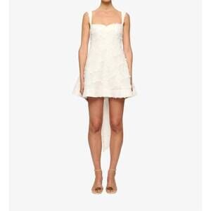NEW CLEA rue jacquard mini dress in white